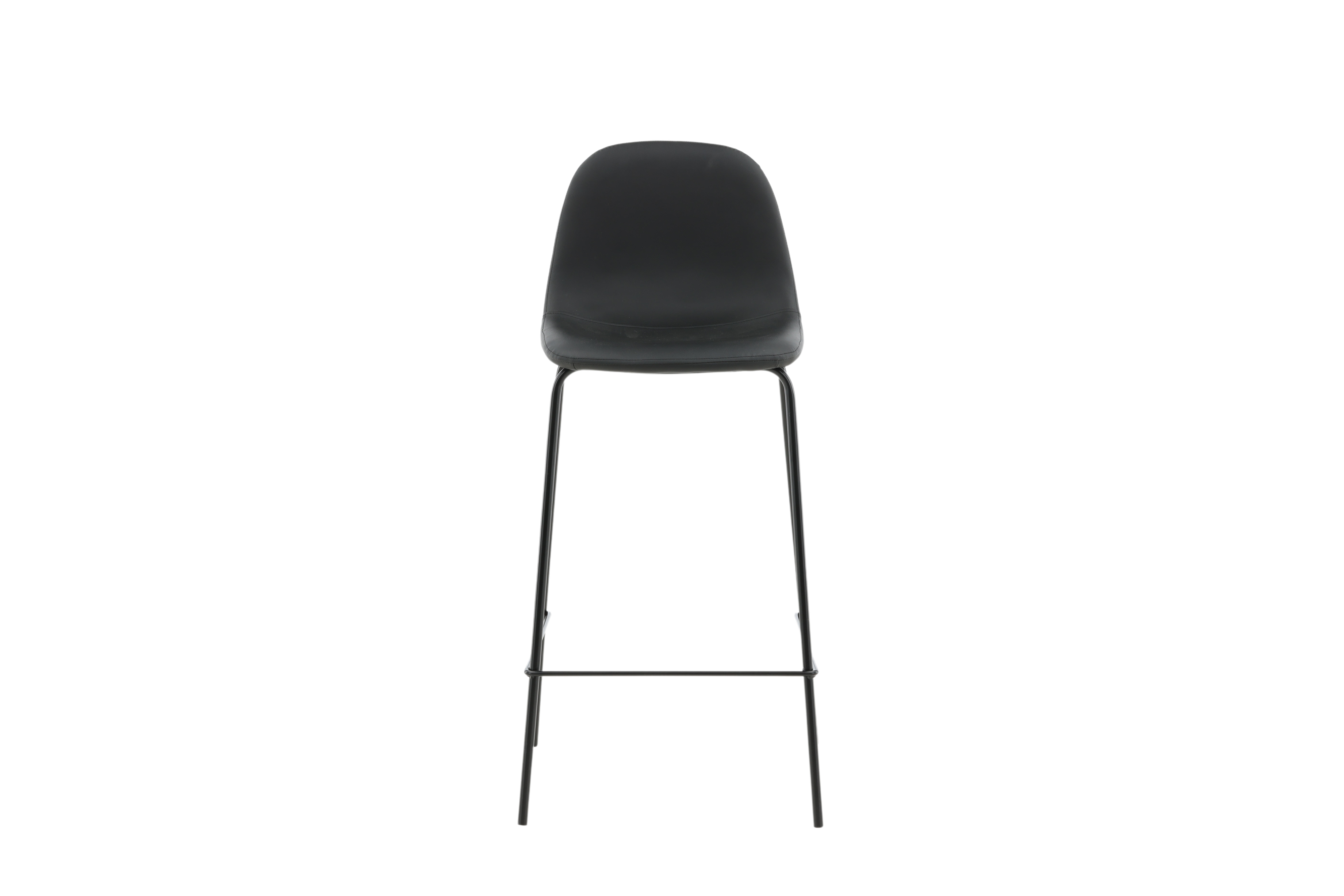 Venture Design Polar Barstol     Ryglæn Og Fodstøtte Sort Pu Polyester Og Sort Stål