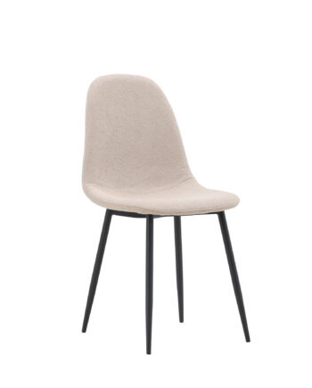 Venture Design Polar Spisebordsstol Beige Bouclé Stof Og Sort Stål