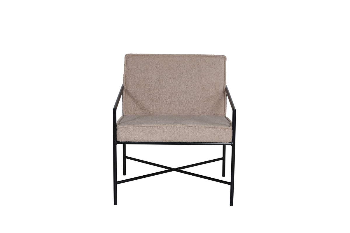 Venture Design Rakel Lænestol Beige Bamsestof Polyester Og Sort Stål