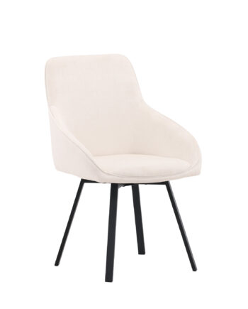 Venture Design Rosie Spisebordsstol     Armlæn Beige Stof Og Sort Stål