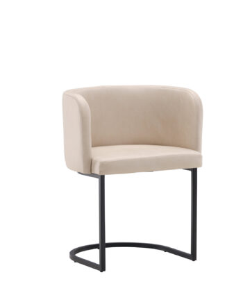Venture Design Simrishamn Spisebordsstol     Armlæn Beige Tc-stof Og Sort Stål