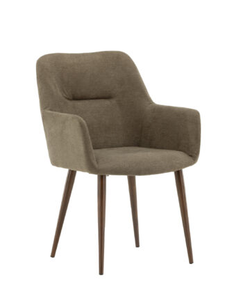 Venture Design Tomorrow Spisebordsstol     Armlæn Mørkegrå Brun Stof Og Mørk Valnøddefarvet Stål