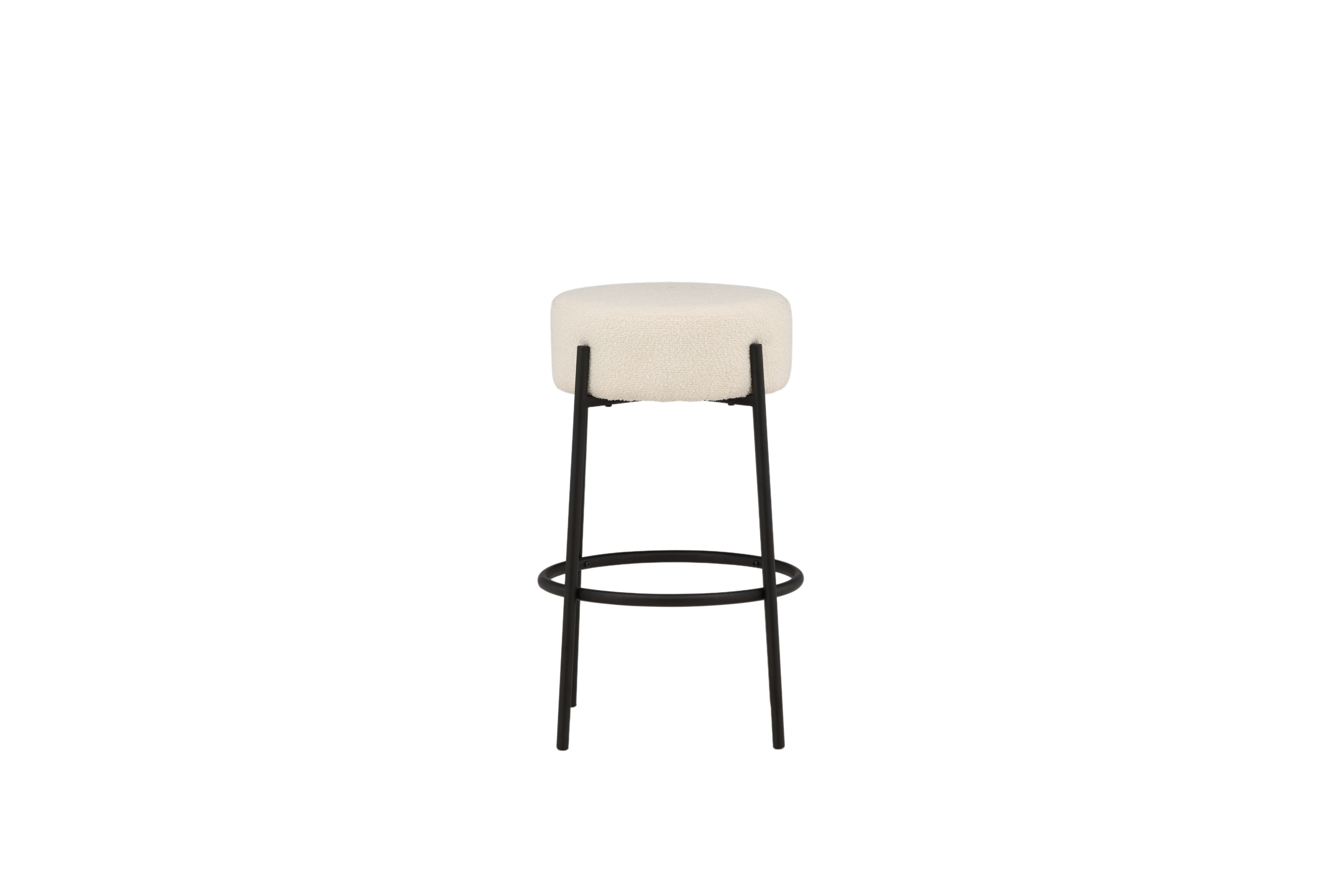 Venture Design Tucson Barstol     Fodstøtte Hvid Bouclé Stof Og Sort Stål