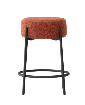 Venture Design Tucson Barstol     Fodstøtte  Roasty Bouclé Stof Og Sort Stål