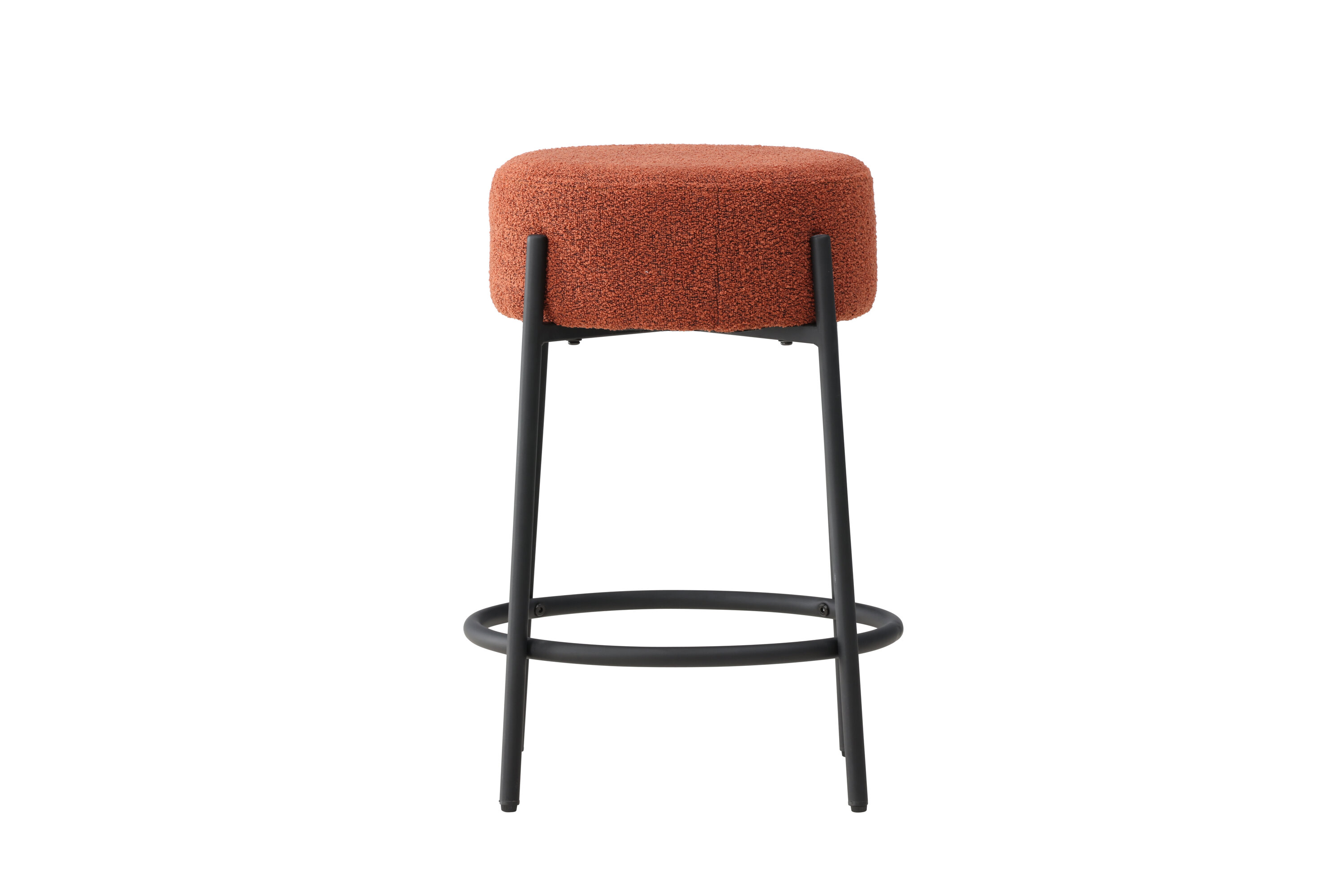 Venture Design Tucson Barstol     Fodstøtte  Roasty Bouclé Stof Og Sort Stål