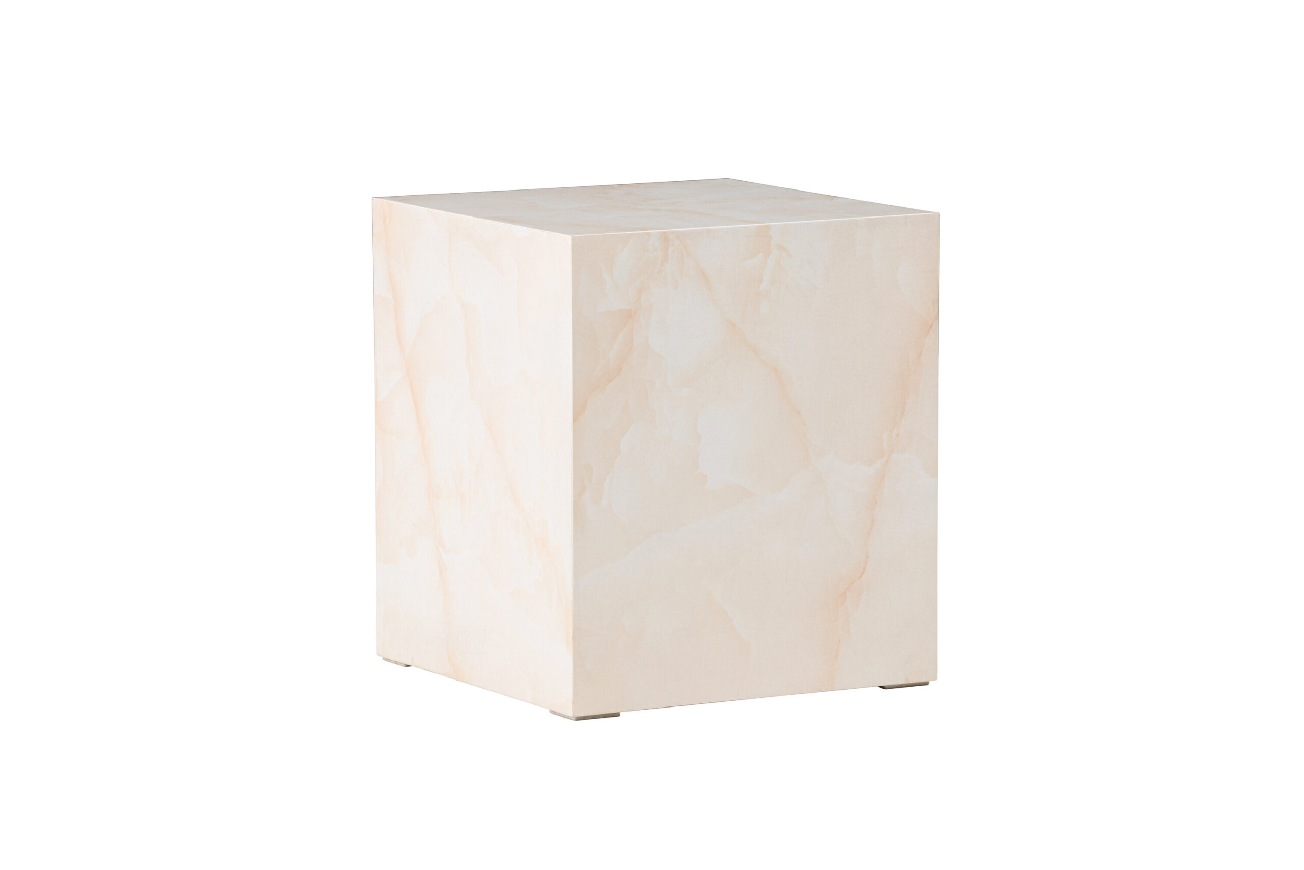 Venture Design York Sofabord Høj Kvadratisk Lysegul Marmorlook Mdf 40x40