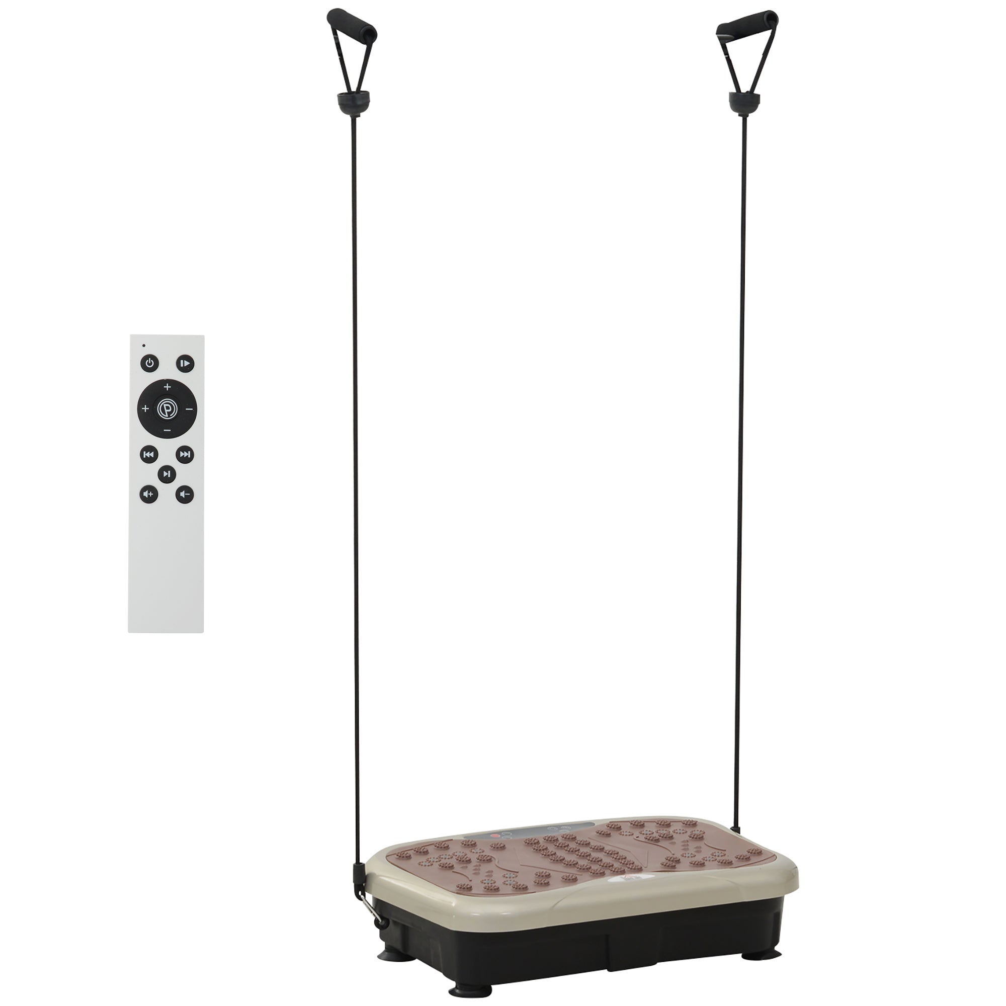 Vibrationsplade Vibrationstræner Vibrationsapparat Fitnesstræner Led-display Usb-højttaler Træningsbånd Fjernbetjening