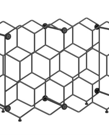 Vinreol Til 13 Flasker  Bikageformet Design  Justerbare Fødder  Anti-tip Anordning  Metal  43   15     31 Cm  Sort