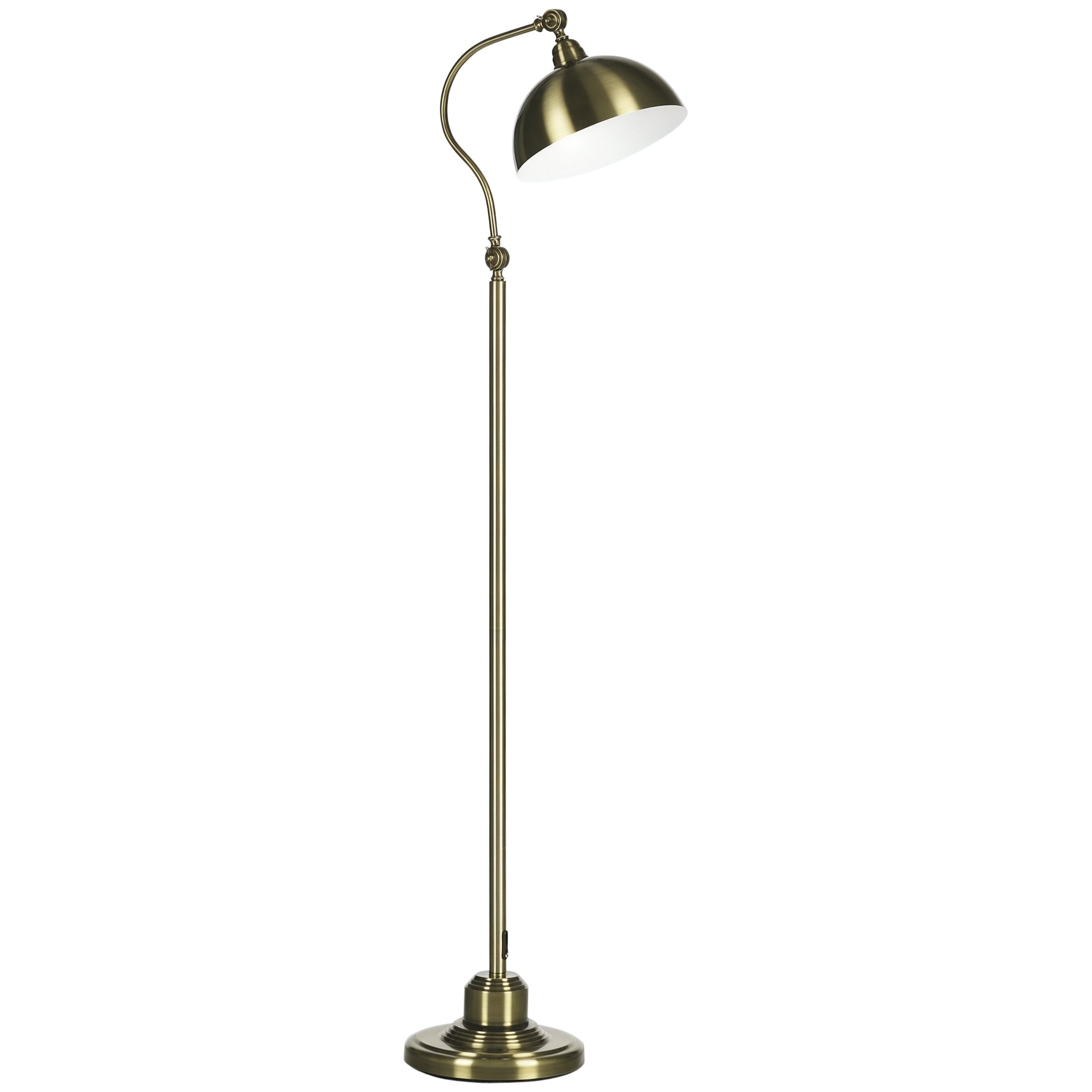 Vintage Gulvlampe Med Justerbar Vinkel  Messingfinish  42 Cm   25   Cm   152 Cm  Bronze