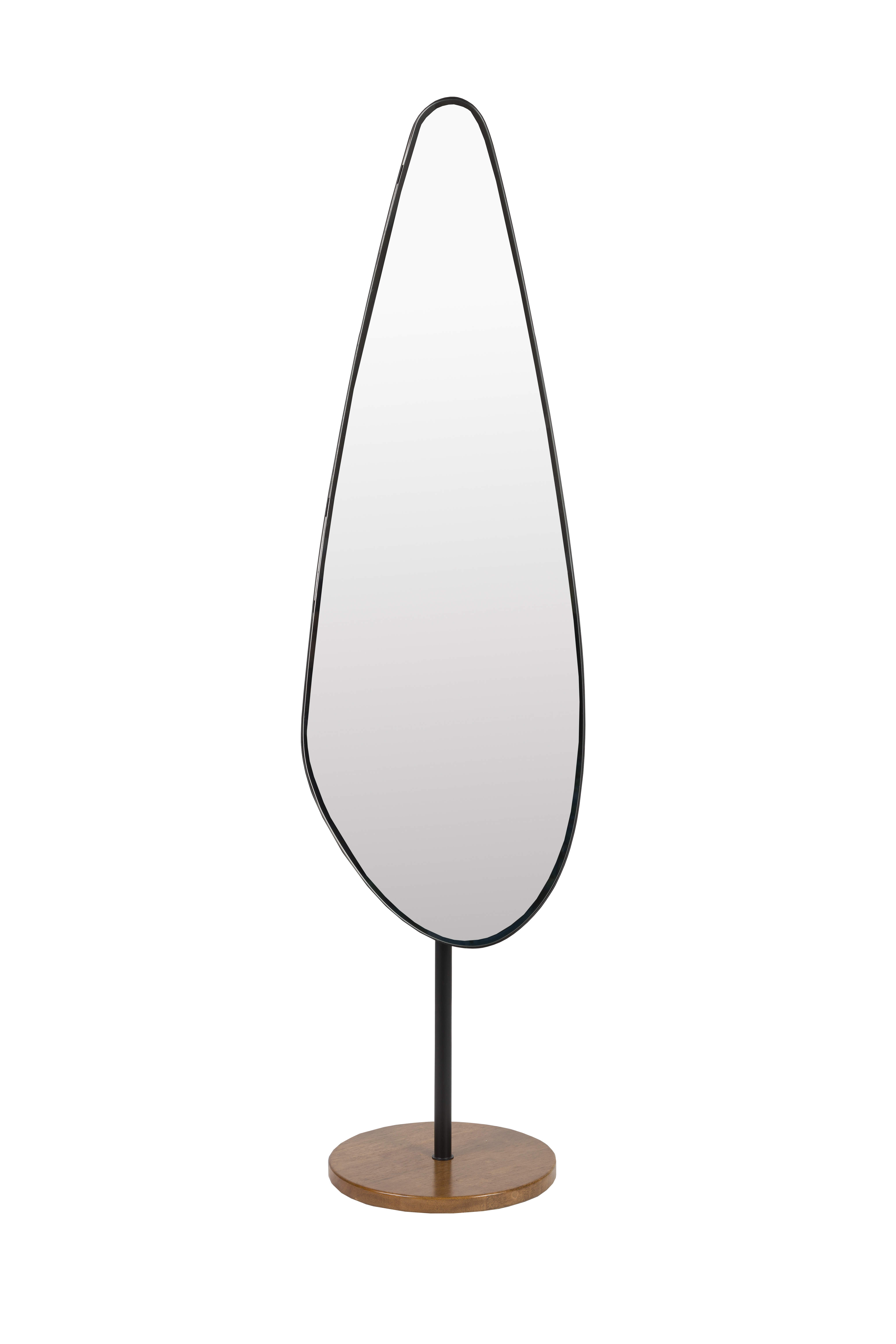 White Label Living Dropz Gulvspejl Spejlglas Og Sort Jern  135x40