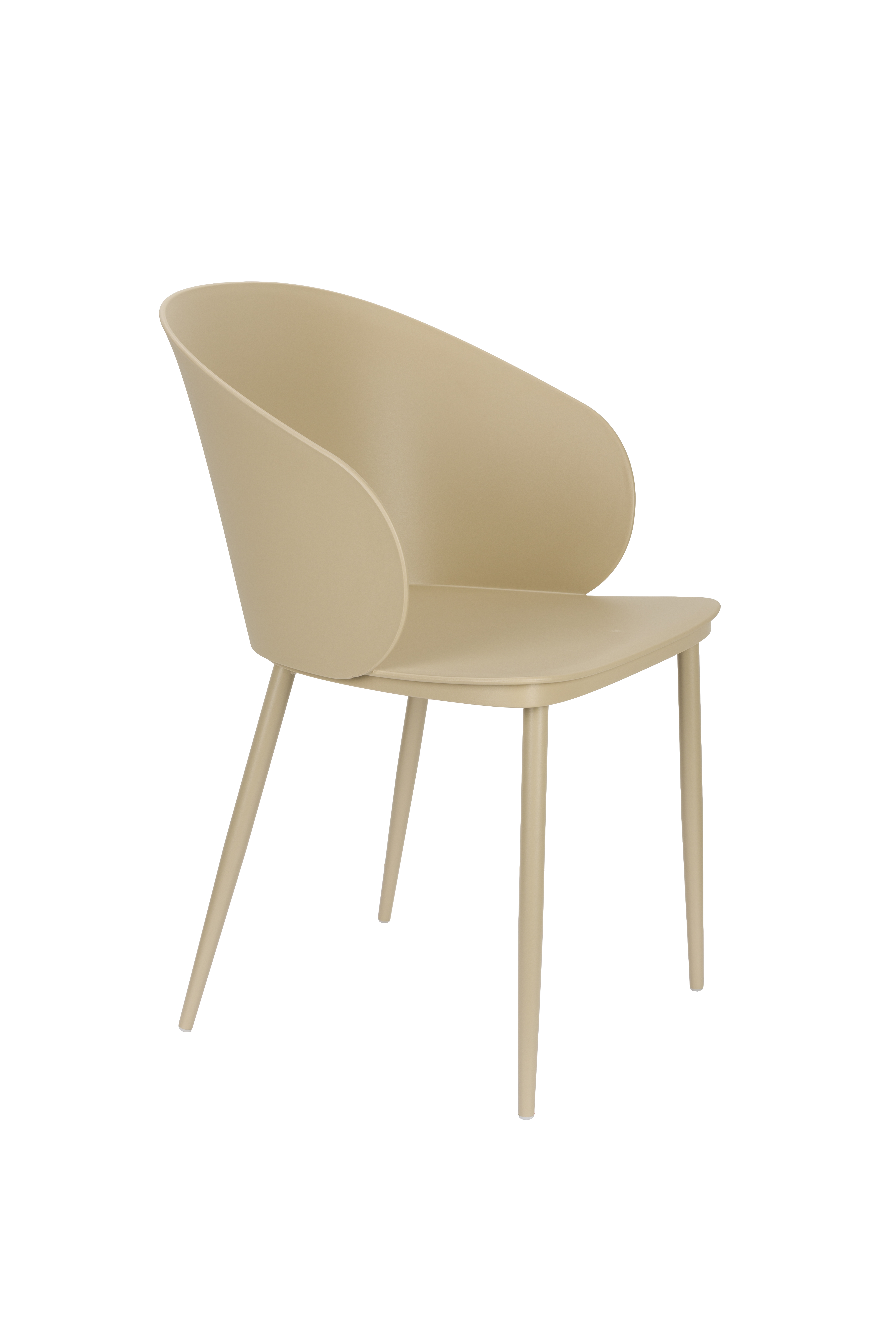 White Label Living Gigi Spisebordsstol     Armlæn Beige Plastik Og Stål