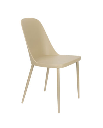 White Label Living Pip Spisebordsstol Beige Plastik Og Stål