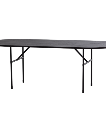Woood Arthur Spisebord      -ben  Oval Sort Eg Og Metal  220x90
