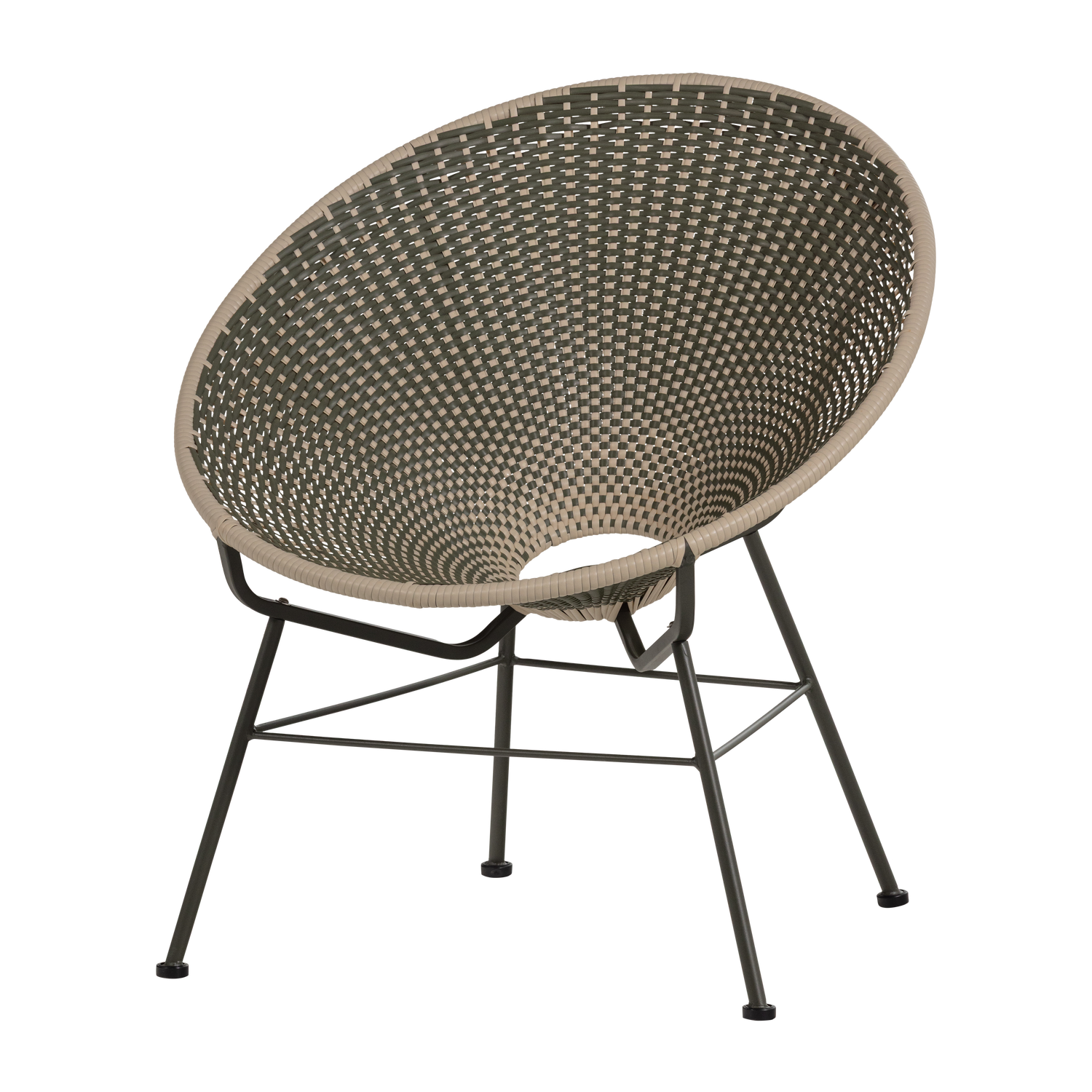 Woood Kazoun Loungestol Flettet Grøn Polyethylen Og Metal