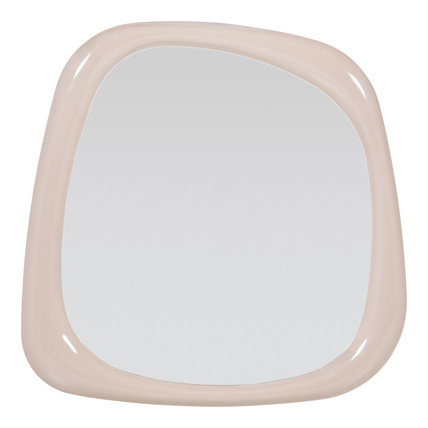 Woood Norea Vægspejl Organisk Spejlglas Og Sand Højglans Mdf 90x90