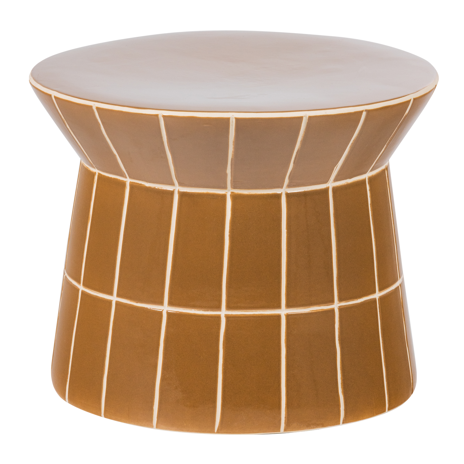 Woood Plus Sidebord Rund Honninggul Keramik ø38x30