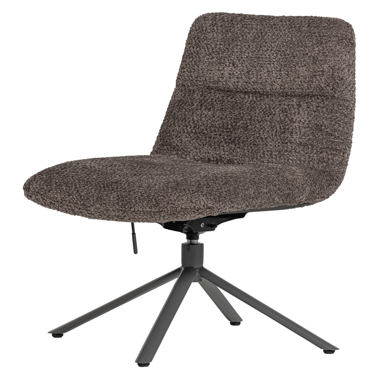 Woood Soren Drejestol  Justerbar Uldbrun Polyester Stof Og Metal