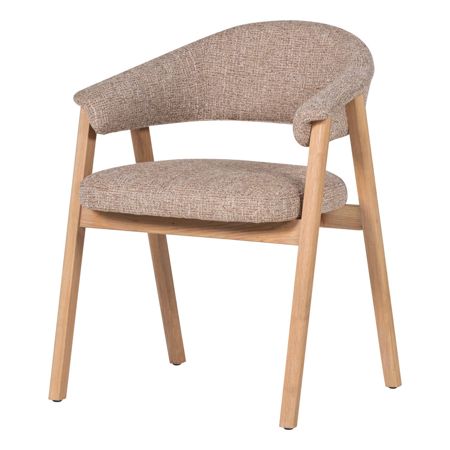 Woood Tunar Spisebordsstol Armlæn Natur Polyester Stof Og Træ
