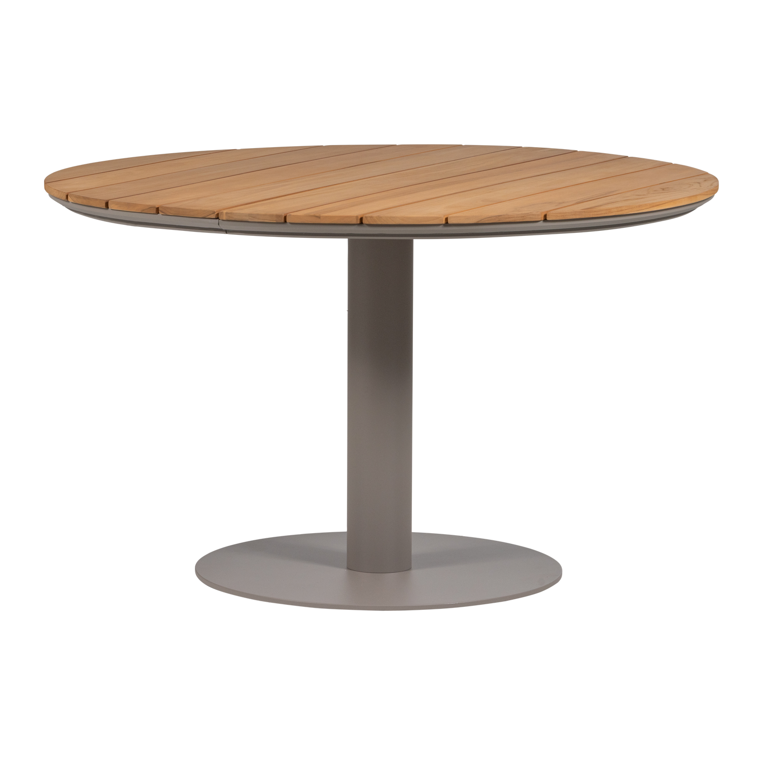 Woood Vela Havebord Rund Natur Teaktræ Og Sand Aluminium ø122