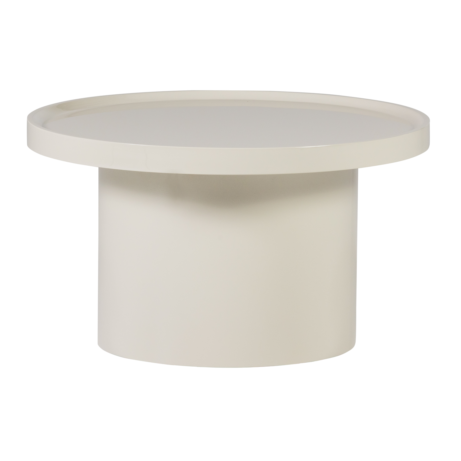 Woood Veluna Sidebord Rund Sand Højglans Mdf ø70