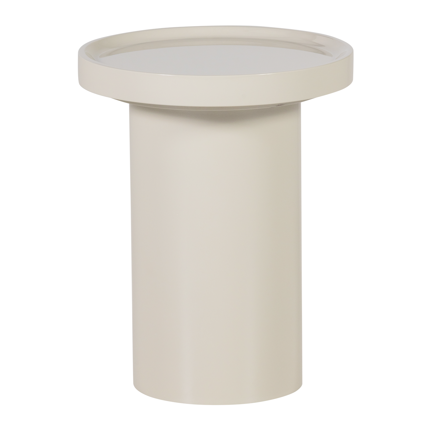 Woood Veluna Sidebord Rund Sand Højglans Mdf ø40