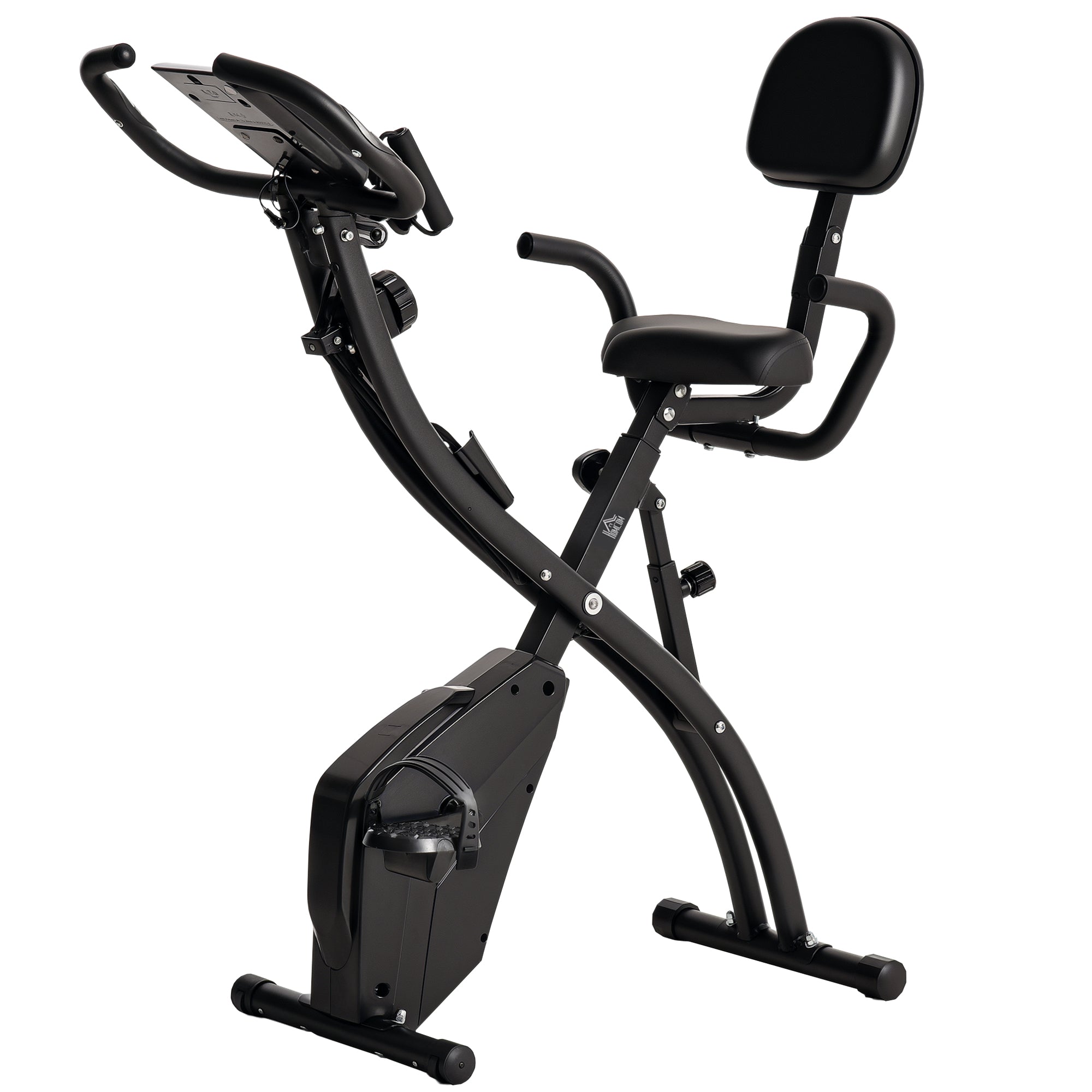 -bike  - -  Motionscykel Med Lcd-skærm  Pulsmåler  Foldbar Motionscykel Med   Niveauer Af Magnetisk Modstand    Par Spændereb  Stål  Sort  105   48   118 Cm