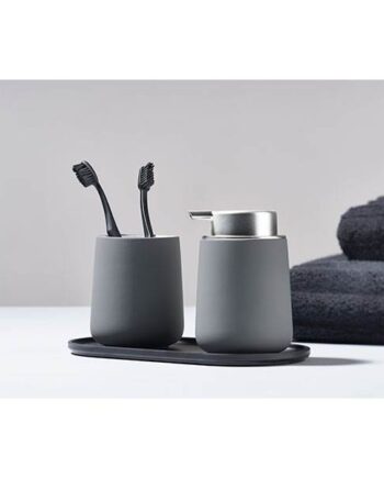 Zone Denmark Nova Tandbørstekrus Dia      10 Cm Grey  : Erling Christensen Møbler