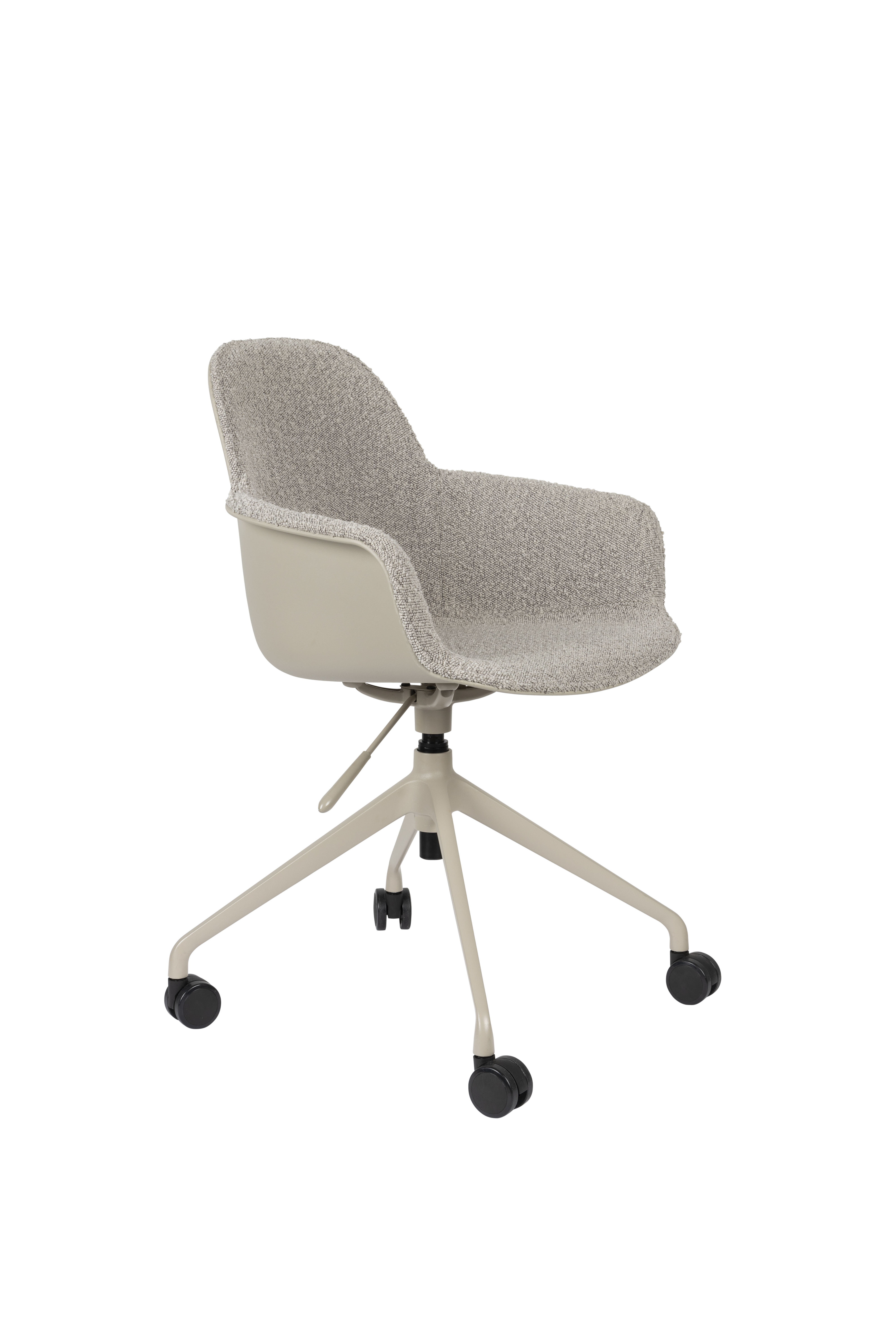 Zuiver Albert Kuip Kontorstol     Armlæn Og Hjul Taupe Polyester Og Taupe Aluminium
