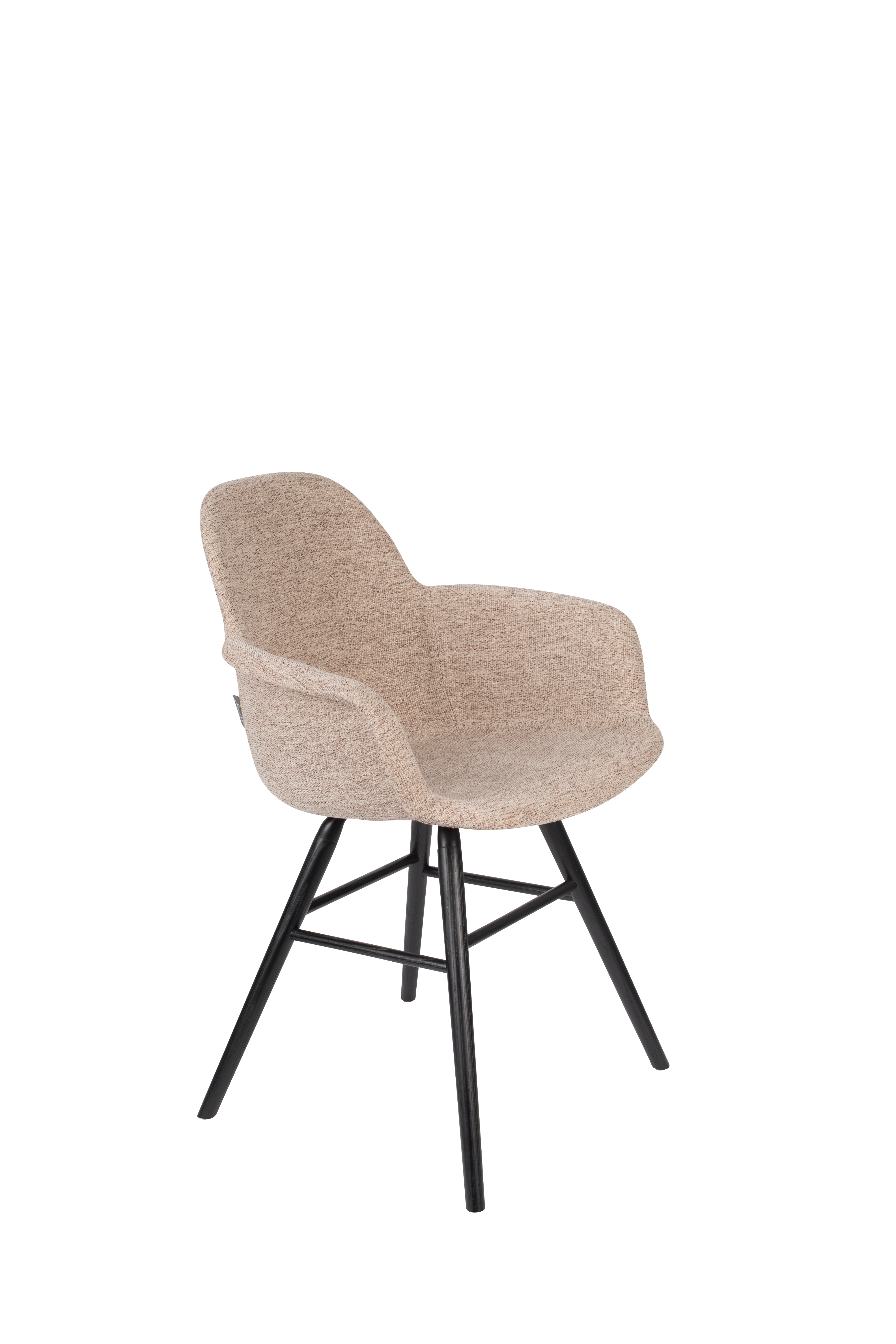 Zuiver Albert Kuip Soft Lænestol     Armlæn Beige Polyester Og Sort Asketræ