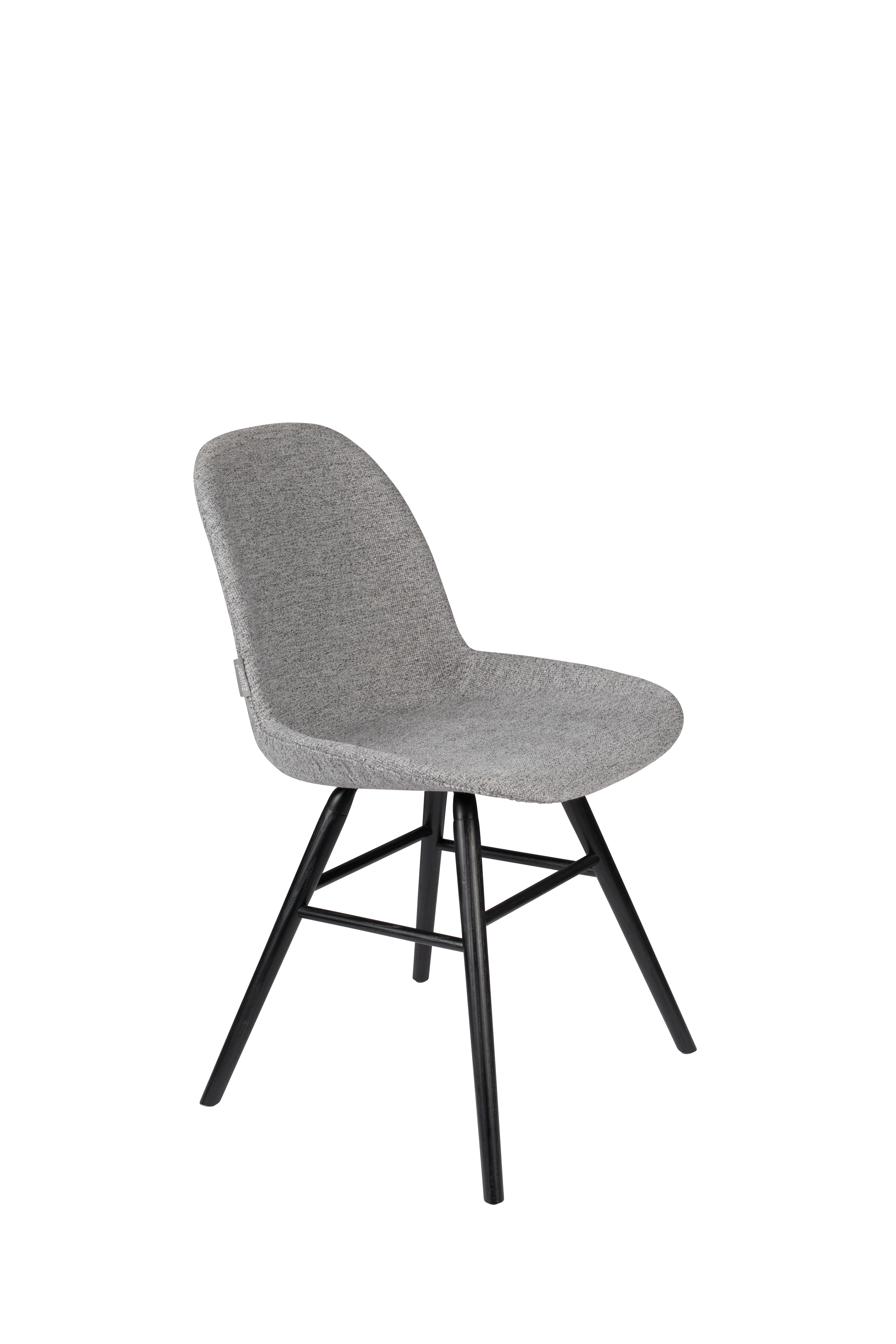 Zuiver Albert Kuip Soft Spisebordsstol Lysegrå Polyester Og Sort Asketræ