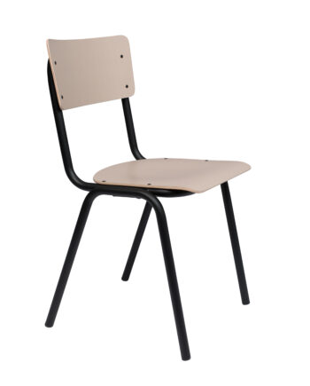 Zuiver Back To School Spisebordsstol  Stabelbar Mat Beige Hpl Og Sort Stål