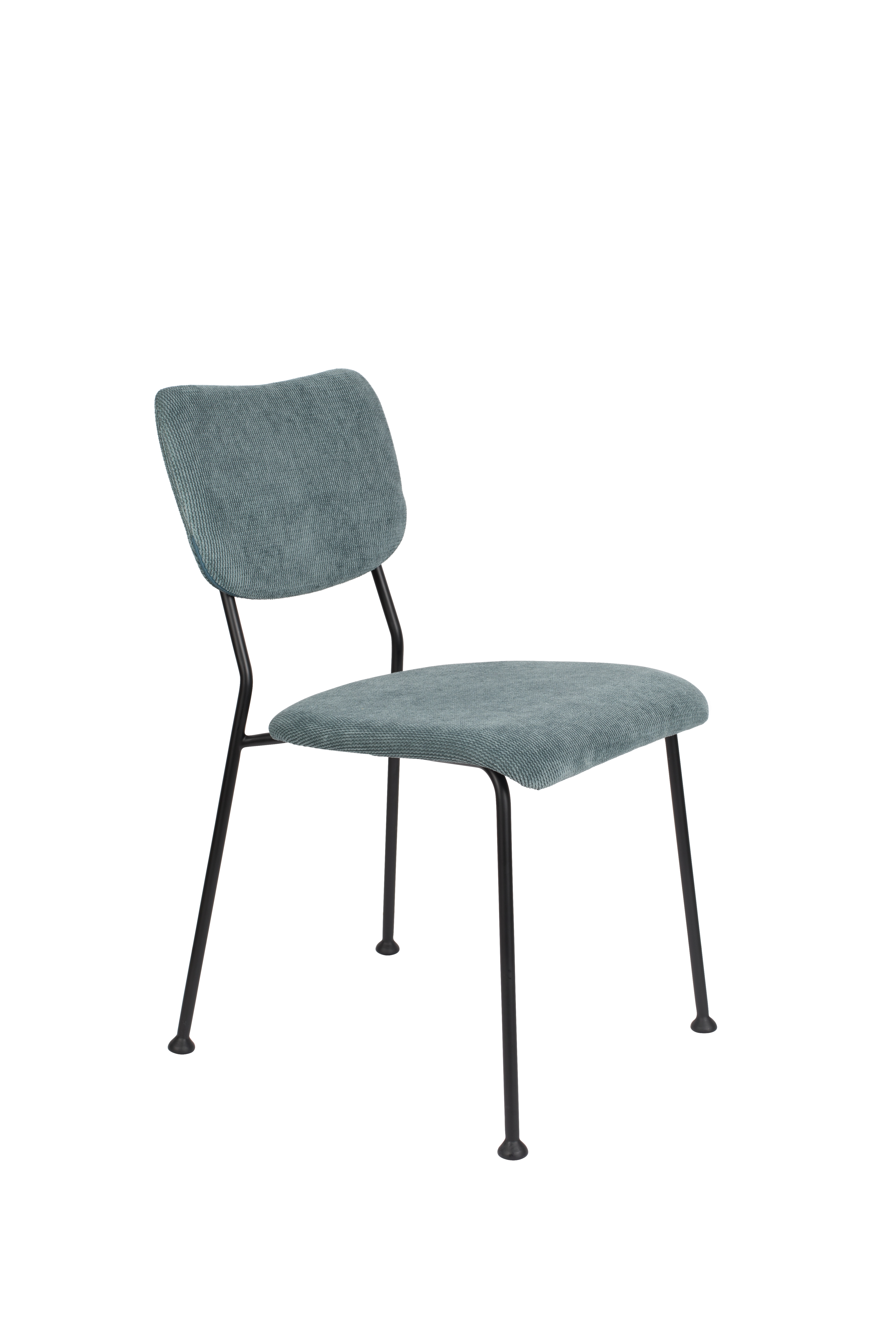 Zuiver Benson Spisebordsstol Grå Blå Fløjl Polyester Nylon Og Sort Stål