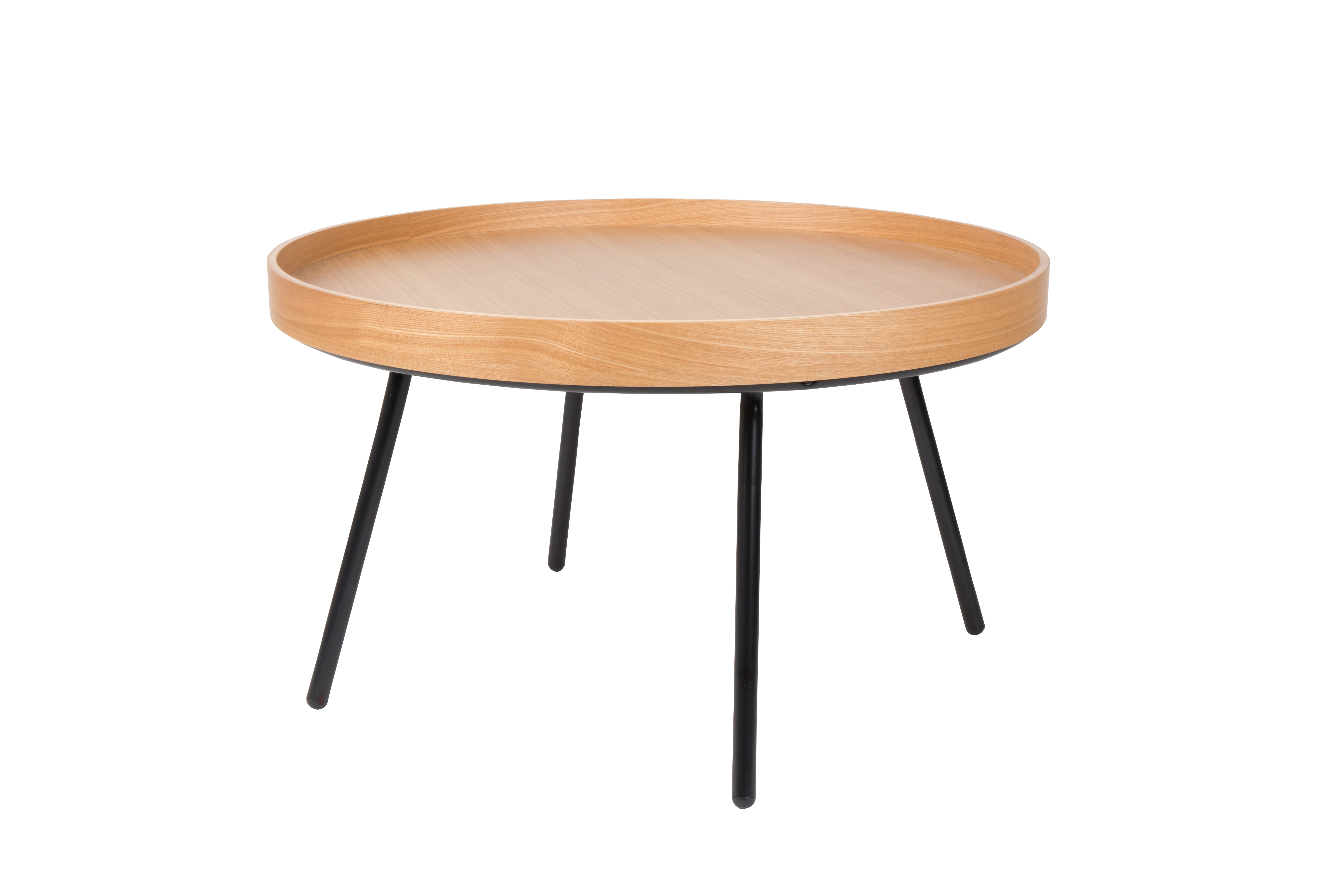 Zuiver Oak Bakkebord  Rund Natur Egetræ Og Sort Stål  ø78