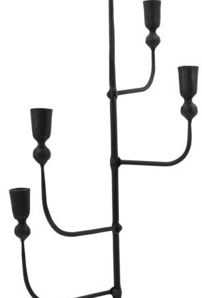 -armet Lysestage Kandelaber House Doctor Ira Sort Jern H61   B25 Cm