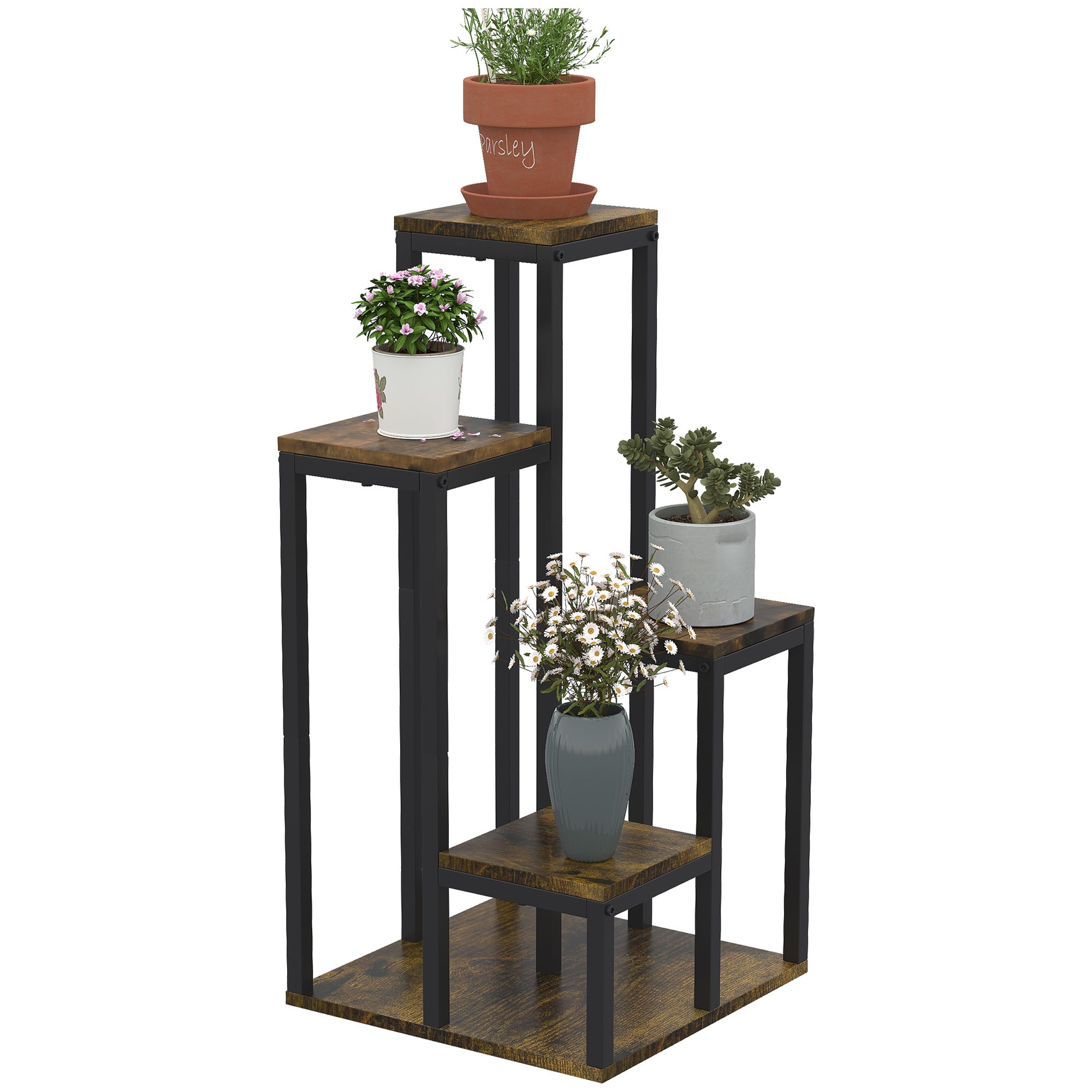-etagers Plantestativ  40 Cm   40 Cm   81 Cm  Brun