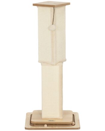 - -  Kradsetræ Med Legestang  Legebold  Sisal  Op Til 10 Kg  39     39     87 Cm  Eg Creme