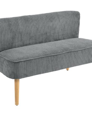 -personers Polstret Sofa  Træ  Fløjl Polyester  Skum  117   56     77 Cm  Grå