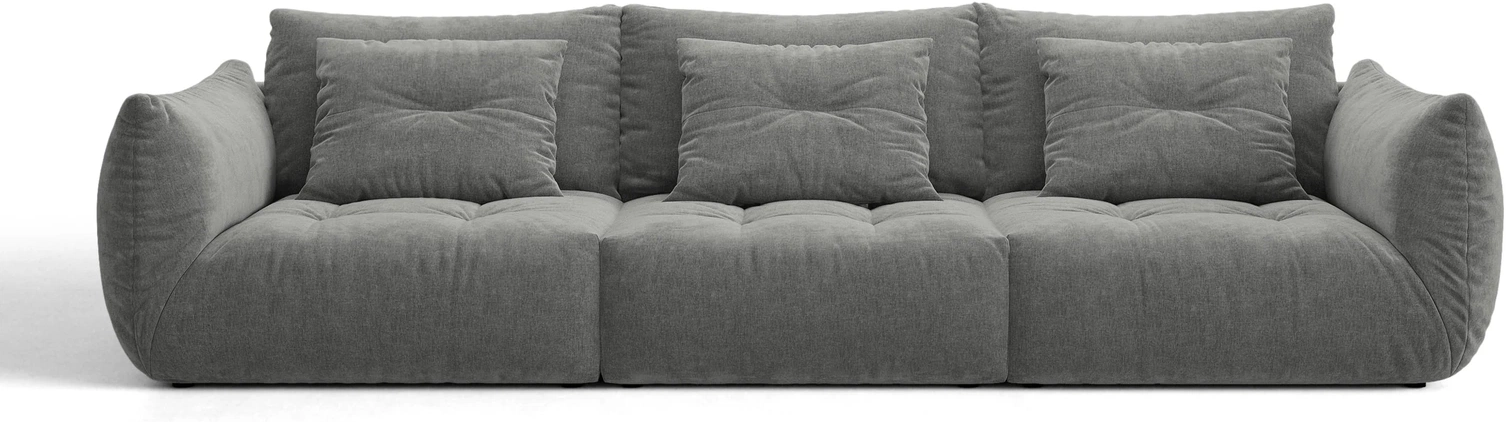-personers Sofa Micadoni Bloom  Mørkegrå Wind 89 Slidstærkt Strukturstof B327 D107