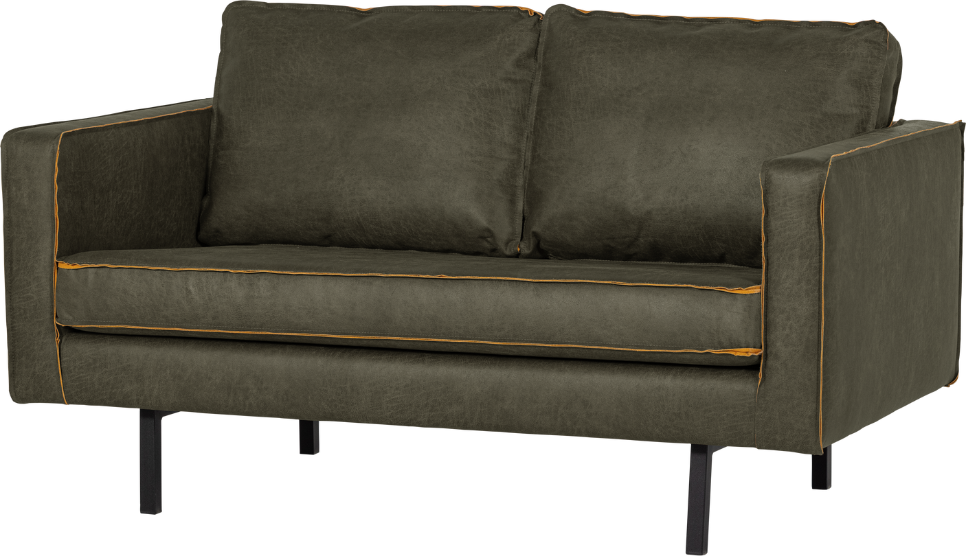 -personers Sofa Woood Rodeo Armygrøn Ecoleather Kunstlæder 150 Cm Faste Sæder Slanke Høje Ben Fsc-certificeret