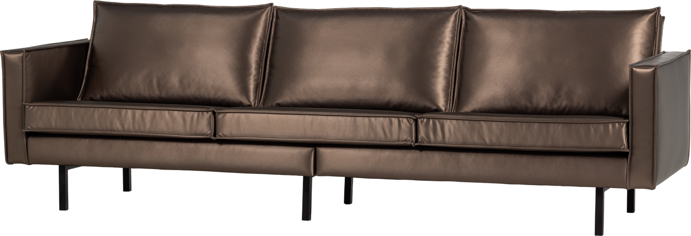 -personers Sofa Woood Rodeo Kobberbrun Aluma-stof Fast Siddekomfort B277 Cm